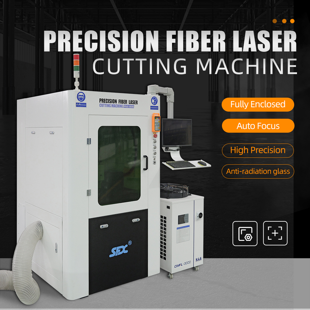 PFLC-3030 1000W 1500W Fully Enclosed Precision Fiber Laser Cutting Machine with 300*300mm Working Area
